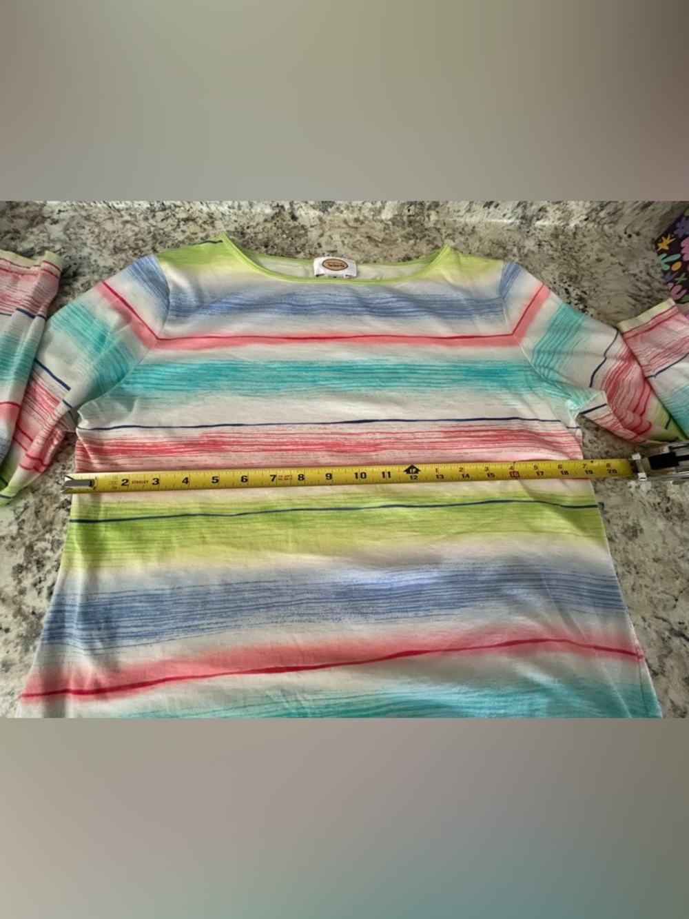 Talbots Multicolor Provincetown Striped Pima Cotton Long Sleeve Tee Size M - Picture 8 of 9